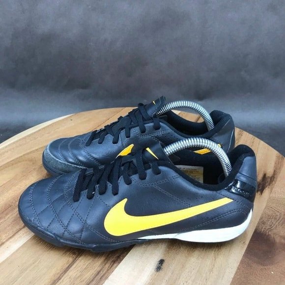 Nike JR Tiempo Rio Black Orange Turf Shoes Lace Up Youth Size 3.5 - Picture 3 of 9